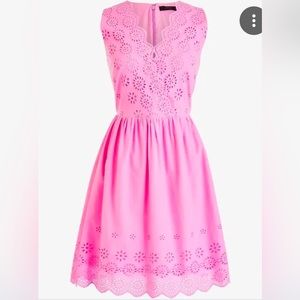 New J.Crew Pink Eyelet Dress size 12